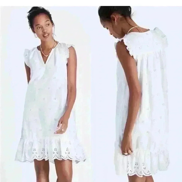 Madewell Dresses & Skirts - Madewell white eyelet garden dress Xsmall